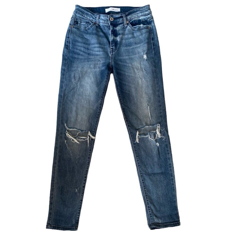Kancan Jeans Women's Size 5 Straight Leg Casual Distressed Normcore Denim Pants